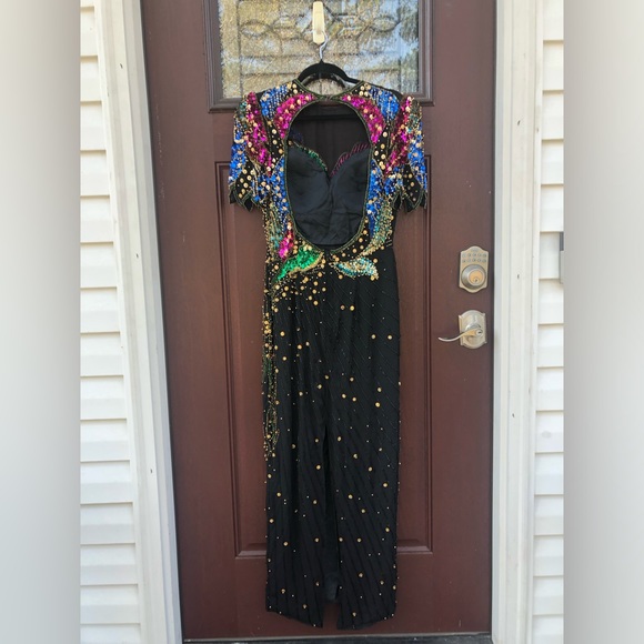 Vintage 1980s Beaded “Alyce Designs” Prom / Formal Dress - Picture 3 of 17